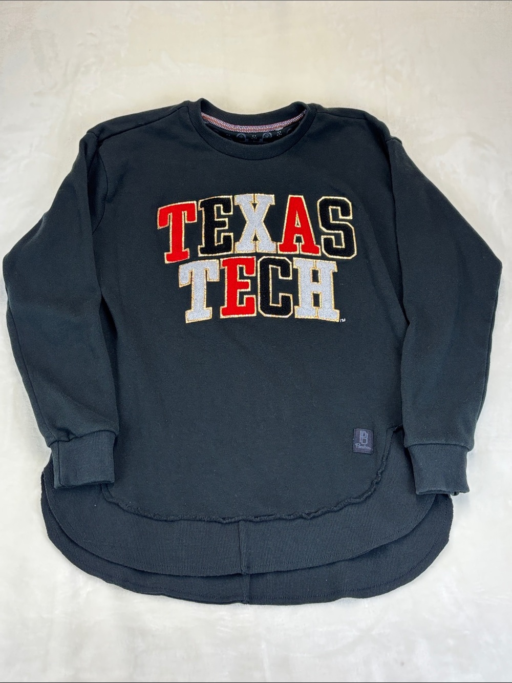 PRESSBOX Texas Tech Pink Sweater Black Embroidered Size Medium